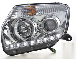 Fanali Anteriori LED DRL® Cromati Dacia Duster 2014-2017