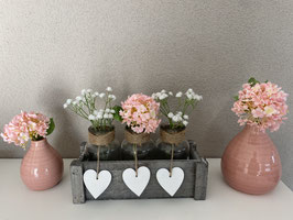 Vasen in Holzbox mit oder ohne Deko