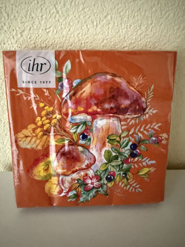 Serviette orange Pilz und Herbst