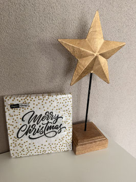 Serviette weiss/gold "Merry Christmas"