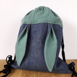 Sac à dos lapin jeans-vert