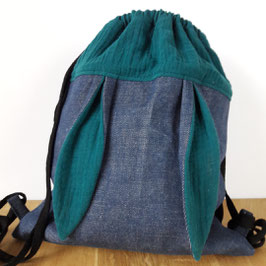 Sac à dos lapin jeans-bleu