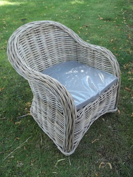 Kindersessel aus Rattan, Bondootrohr, mit Kissen