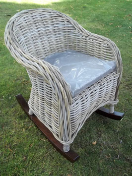 Kinderschaukelstuhl, Schaukelstuhl Rattan und Holz