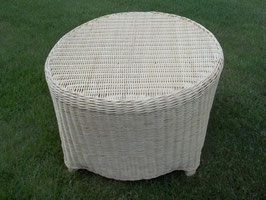 Fußhocker, Sitzhocker aus Rattan, rund