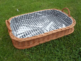Tablett aus Weide mit Innenfutter