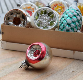 Deukbal zilver/rood (6918)
