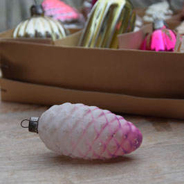 Dennenappel wit/paars mat (6481)
