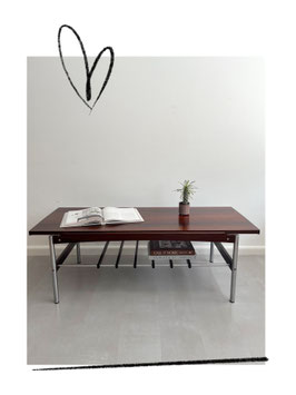 Vintage palissander salontafel Louis van Teeffelen voor Topform