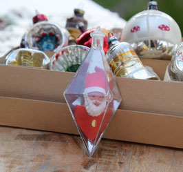 Transparant ruitje met kerstman (7687)