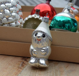 Kerstman zilver, zilver glitter (7710)
