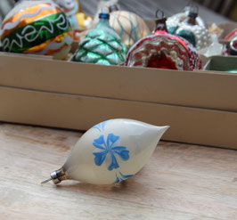 Pegel zilver mat, blauwe bloem (7412)
