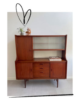 Vintage teakhouten highboard, jaren 60