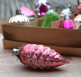 Dennenappel lichtroze gesuikerd, lametta (6529)
