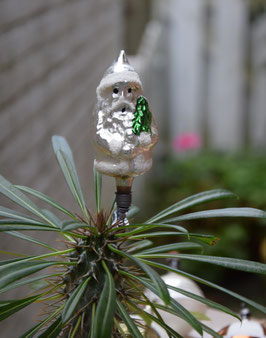 Kerstman op knijper, zilver (7955)