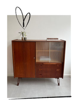 Vintage teakhouten highboard, midcentury