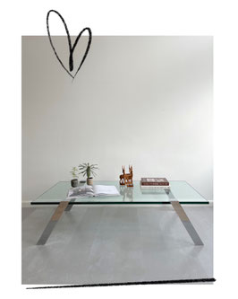 Glazen salontafel Lourens Fisher, vintage