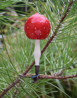 Paddenstoel op knijper groot wit/rood (7813)