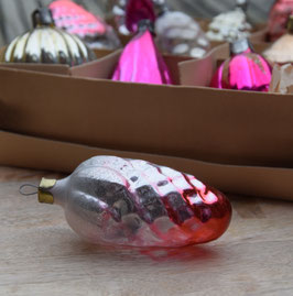 Dennenappel zilver/roze, transparant (6499)