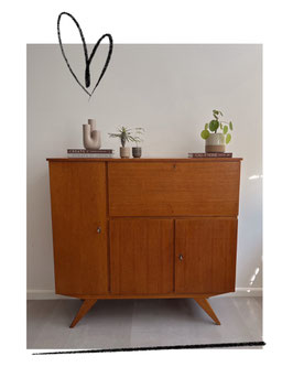 Vintage teakhouten highboard, jaren 60