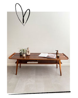 Vintage palissander salontafel, jaren 60