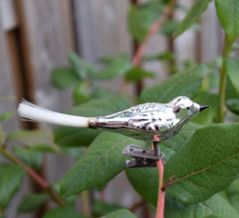 Vogel op knijper zilver (7794)