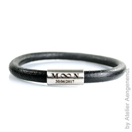 ROCKCO ROPE WEAR  LEDERARMBAND SCHWARZ MIT IHRER WUNSCHGRAVUR RRW L|ROPE 6 S VG D3/4/5/6/7