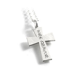 Kreuz Anhänger mit oder ohne Kette beides aus 925 Silber mit individueller Gravur PS393 KE2