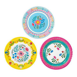 Platos Flores Boho Llamas