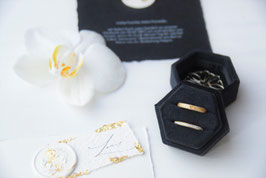 RINGBOX SECHSECK,  FARBE SCHWARZ - Samt matt