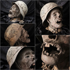 Mummified head of a German soldier (Nazi - SS) - Trophy // Cabeza de soldado alemán momificada ( Nazi - SS ) - Trofeo