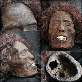 Cabeza trofeo Mokomokai (Maorí) Mokomokai Trophy Head
