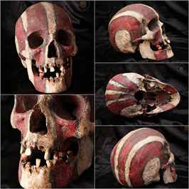 New Ireland painted skull