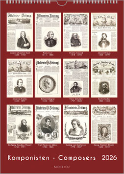 The Composers Calendar "Composers" 2026, DIN A3