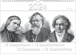 The Composers Calendar "12 Composers – 12 Combinations" 2024, DIN A3