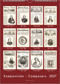 The Composers Calendar "Composers" 2027, DIN A4