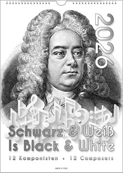 The Composers Calendar "Schwarz & Weiß Is Black & White" 2026, DIN A2