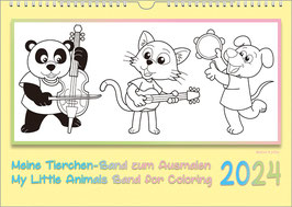 The Music Calendar "My Little Animals Band for Coloring" 2024, DIN A2