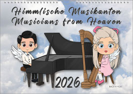 Music Calendar "Musicians From Heaven" 2026, DIN A4 (Angels Calendar)