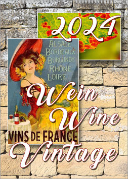 The Wine Wall Calendar "Wine Wein Vintage" 2024, DIN A4