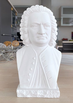 Johann Sebastian Bach Bust Made of Alabaster Gypsum and Six Free Add-Ons