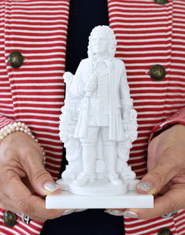 Johann Sebastian Bach Statue Made of Alabaster Gypsum (Hight: 17 cm / 6.67 in) Plus Six Free Add-Ons