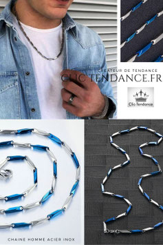 Chaine Homme Acier Intense - Blue Metal