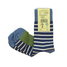grödo Socken Streifen jeansblau
