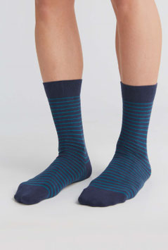 Albero Natur Streifen Socken, indigo-petrol