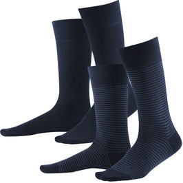Living Crafts Socken 2er Pack Dark Navy-Indigo Melange