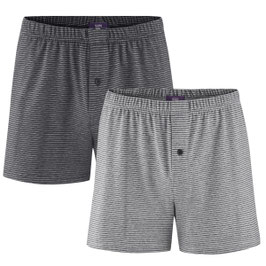 Living Crafts Boxershorts 2er Pack Stone grey -anthrazit melange