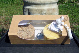 ************ COFFRET CADEAU ************ 2 SAVONS (AU CHOIX) + 1 PORTE-SAVON MINIALISTE
