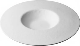 PIATTO "SFERO" 30cm VETRO BIANCO MURANO SABBIATO 5MM FUCI0480