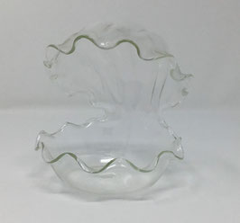 COPPA OSTRICA  ,  BOROSILICATO  TRASPARENTE SOFFIATO A BOCCA